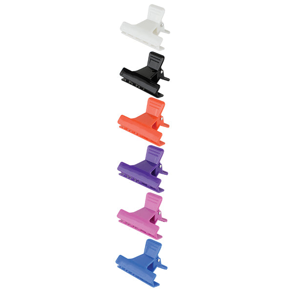 Hair Ware Fixed Grip Butterfly Clamps, 2", 12 Pack - Assorted Colors