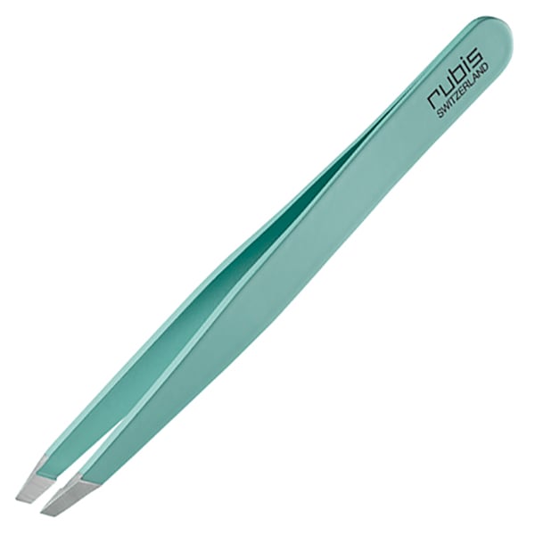 Rubis Tiffany Blue Satin Slanted Tweezer 3.75"