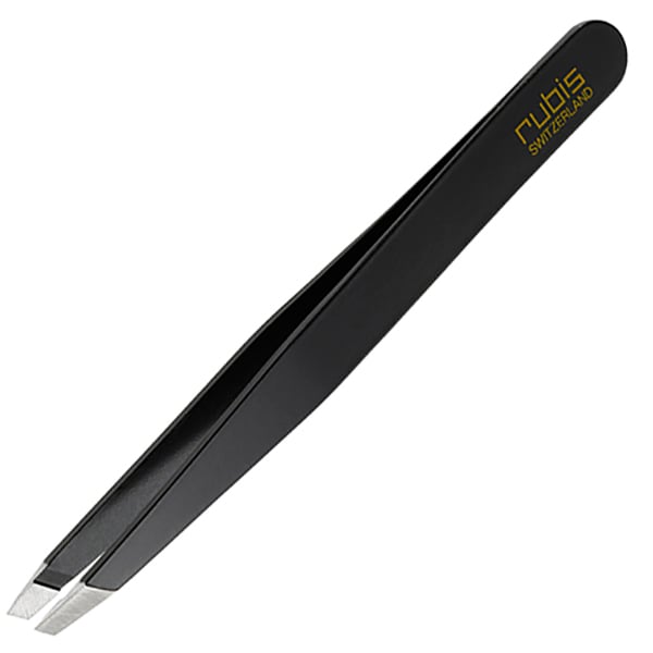 Rubis Slanted Tip Tweezer Black 3.75"