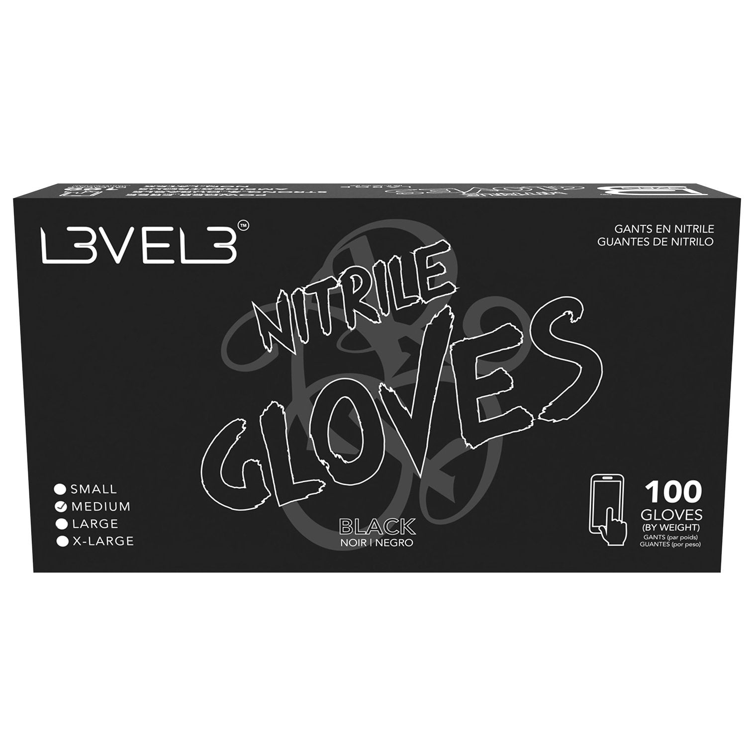 L3VEL3 Nitrile Black Gloves