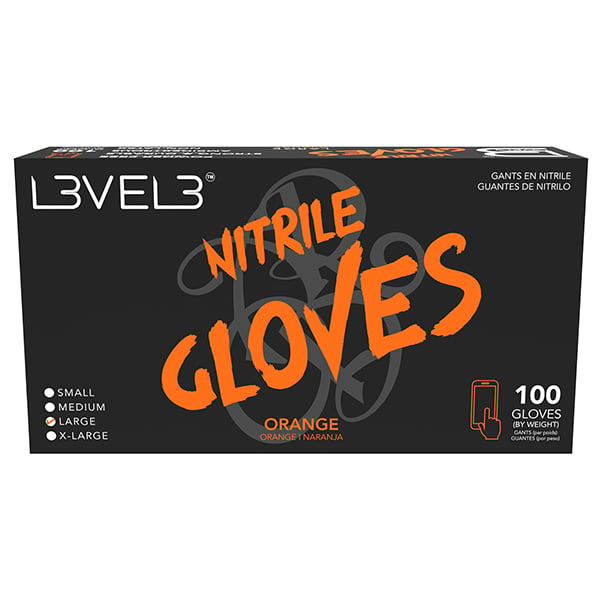 L3VEL3 Nitrile Orange Gloves