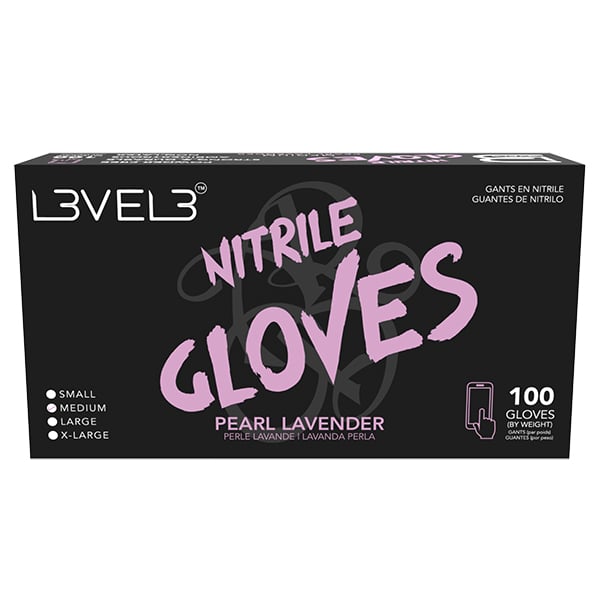 L3VEL3 Nitrile Pearl Lavender Gloves, 100 Pack