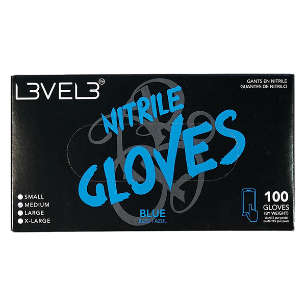 L3VEL3 Nitrile Blue Gloves, 100 Pack