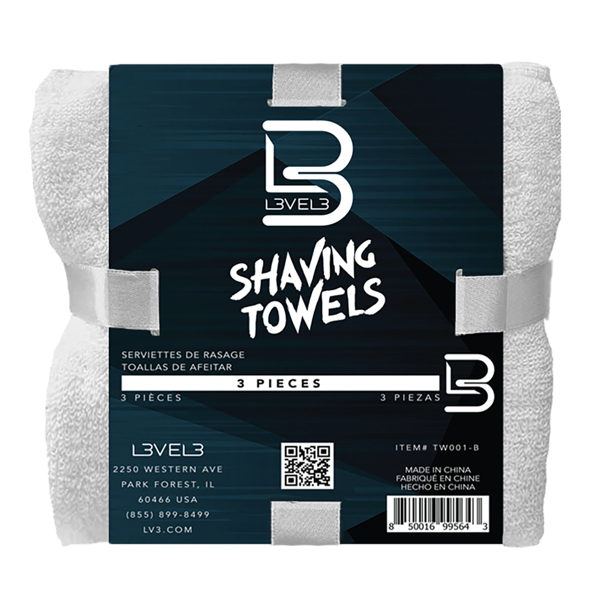 L3VEL3 White Shaving Towel
