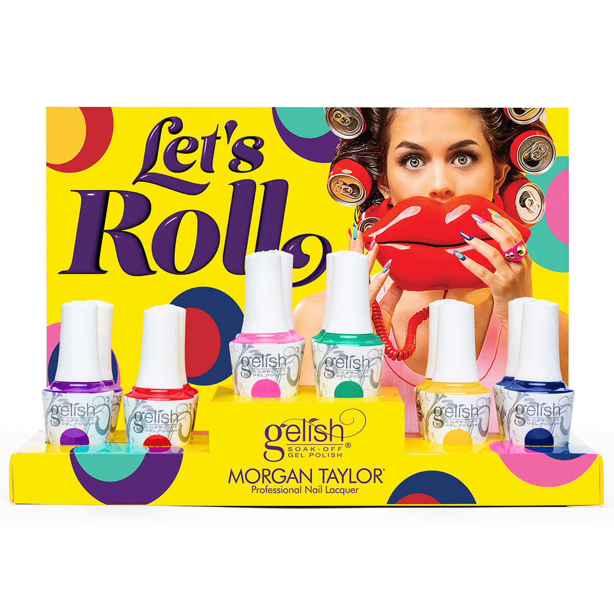 Gelish Soak Off Gel Polish (Let's Roll Collection), 12 Piece Display