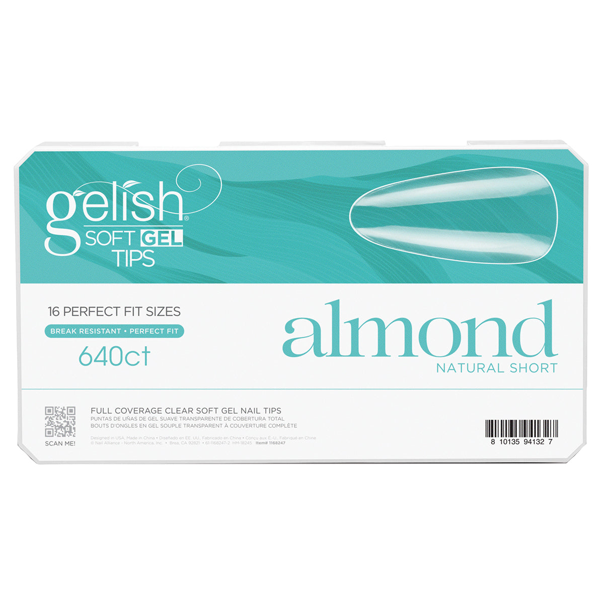 Gelish Soft Gel Tips Almond, 640 Count