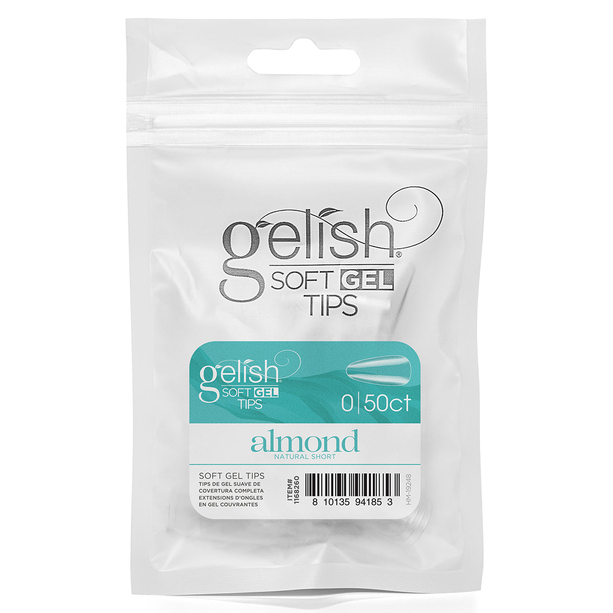 Gelish Soft Gel Tips Short Almond, 50 Count