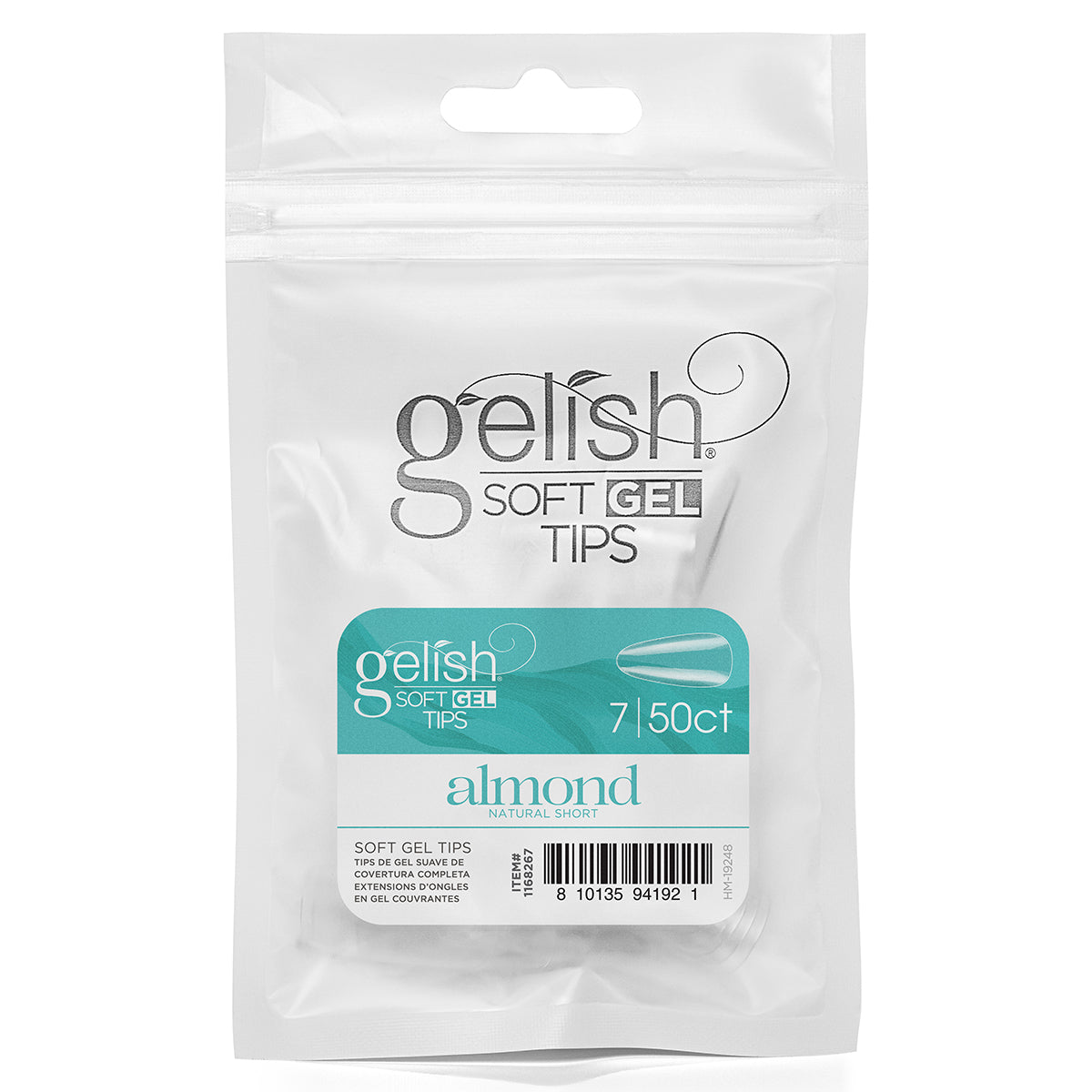 Gelish Soft Gel Tips Short Almond, 50 Count