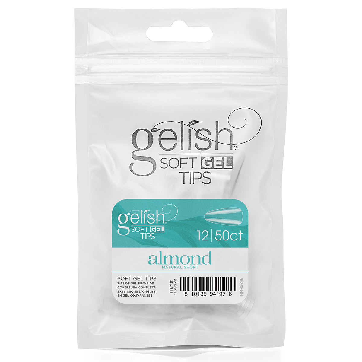 Gelish Soft Gel Tips Short Almond, 50 Count