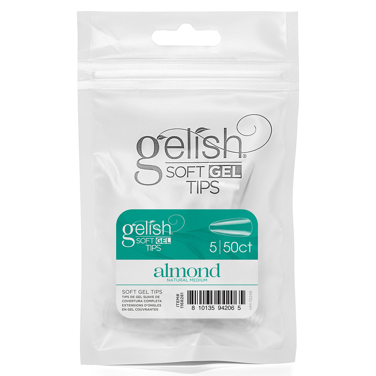 Gelish Soft Gel Tips Medium Almond, 50 Count