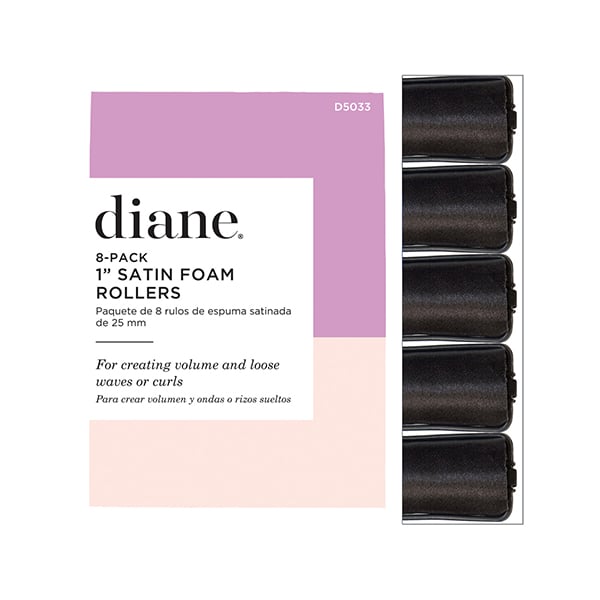 Diane Satin Foam Rollers Black