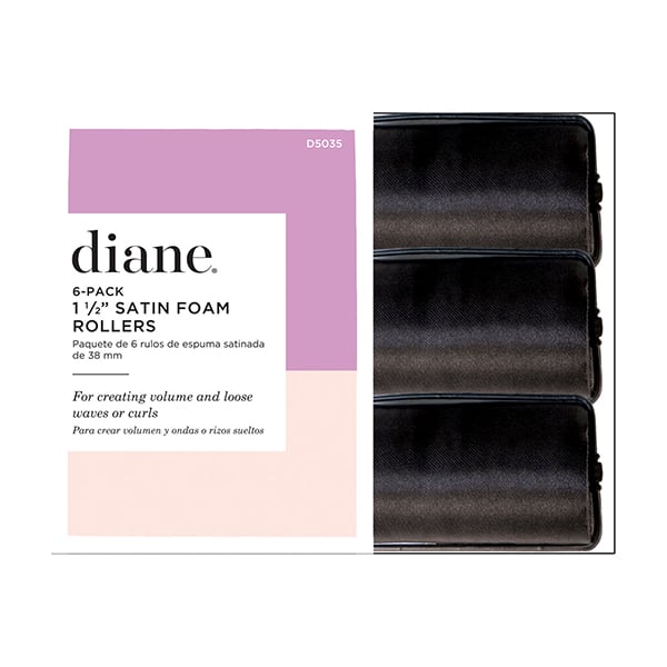 Diane Satin Foam Rollers Black