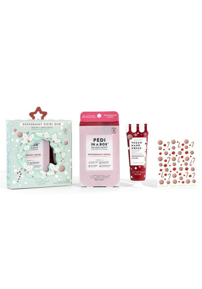 Peppermint Swirl Duo Pedi Kit + Hand Cream
