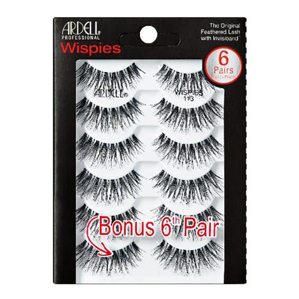 Ardell Wispies 113 Black Strip Lashes, 6 Pairs