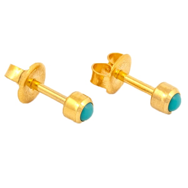 Studex Gold Plated Bezel Set Turquoise