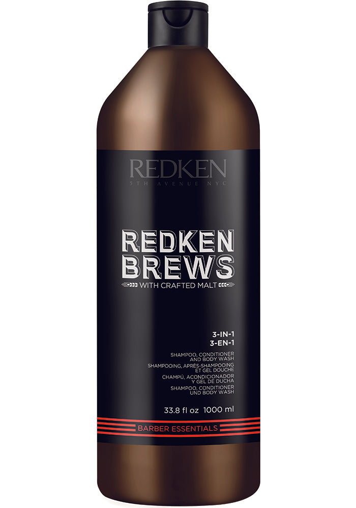 Redken Brews 3-in-1 Shampoo, Conditioner & Body Wash