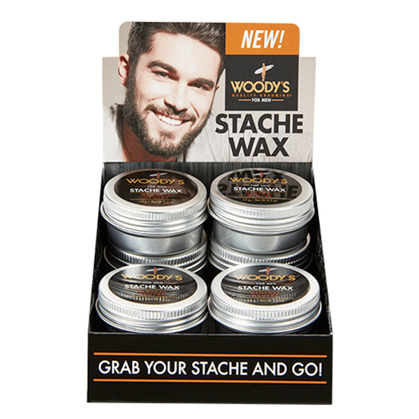 Woody's Stache Wax, 6 Piece Display