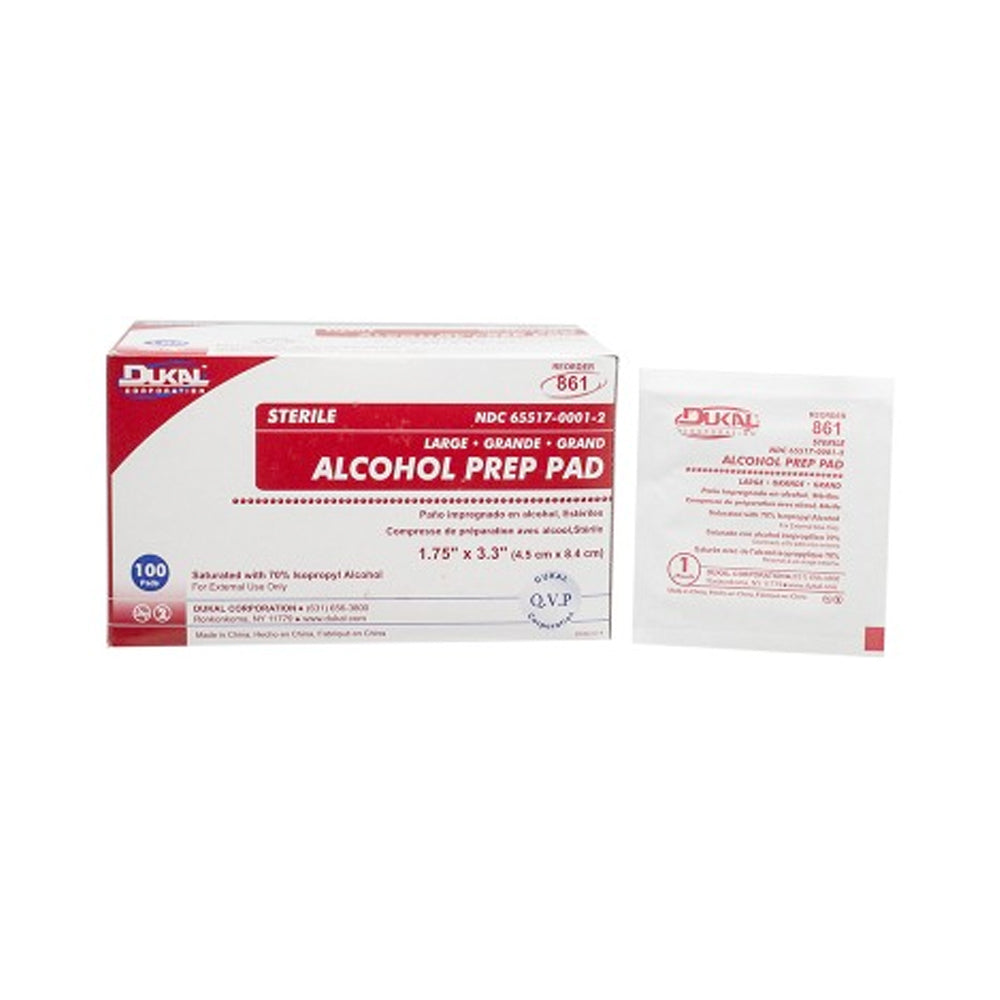 Large Alcohol Prep Pad St Indiviually Packaged 100/Bx