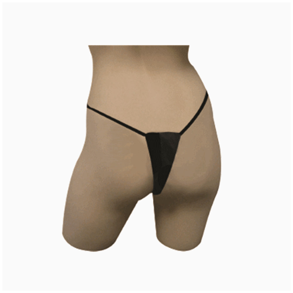 Reflections Thong Panty Black Disposable