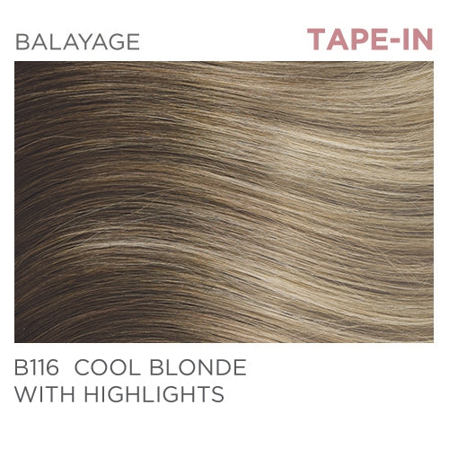 B116 Tape-In 14" - Balayage Cool Blonde with Highlights