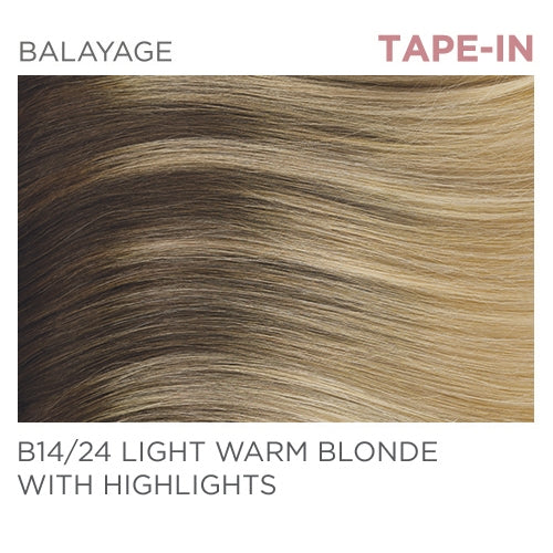 B14/24 Tape-In 14" - Balayage Warm Blonde with Highlights