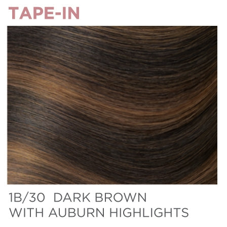 1B/30 Tape-In 14" - Dark Brown / Auburn Highlights