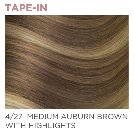 4/27 Tape-In 14" - Medium Auburn Brown / Highlights