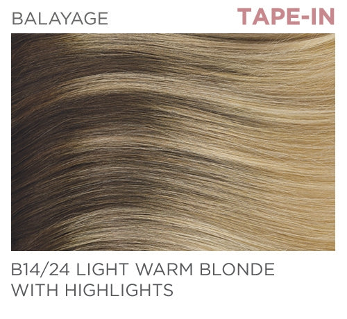 B14/24 Tape-In 22" - Balayage Light Warm Blonde / Highlights