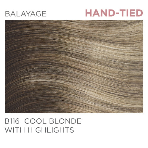 B116 Hand-Tied 14" - Balayage Cool Blonde / Highlights