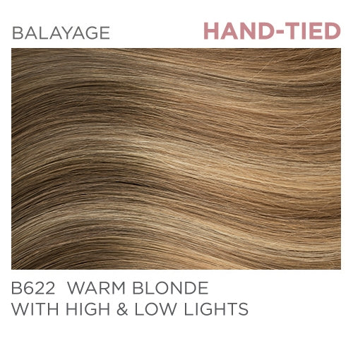 B622 Hand-Tied 14" - Balayage Warm Blonde / High & Low Lights