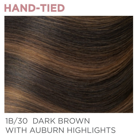 1B/30 Hand-Tied 14" - Dark Brown / Auburn Highlights