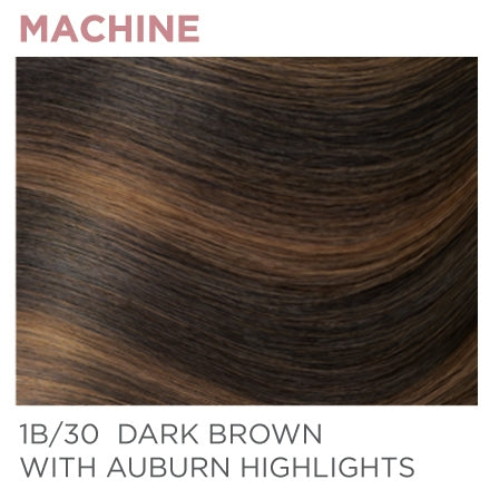 1B/30 Machine-Tied 14" - Dark Brown / Auburn Highlights