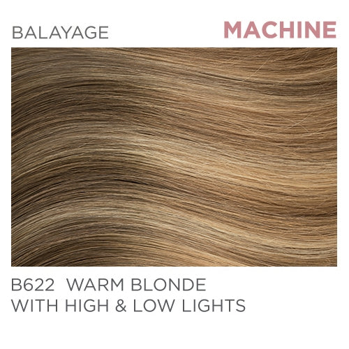 B622 Machine-Tied 14" - Balayage Warm Blonde / High & Low ights