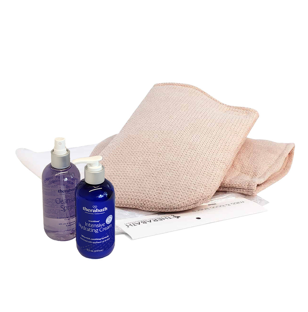 Therabath Pro Hand Comfort Kit 2 Mitts Sanitizing Spray Intensive Hydrating Cream