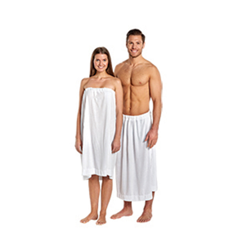 Terry Cloth Velcro Spa Wrap White Elastic Top 31" Long Once Size Fits All 1 Gallon