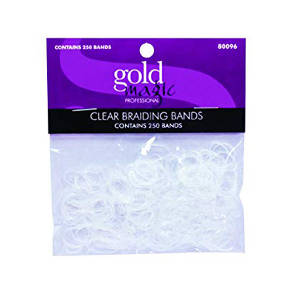 Gold Magic Clear Braiding Bands 250/Pack
