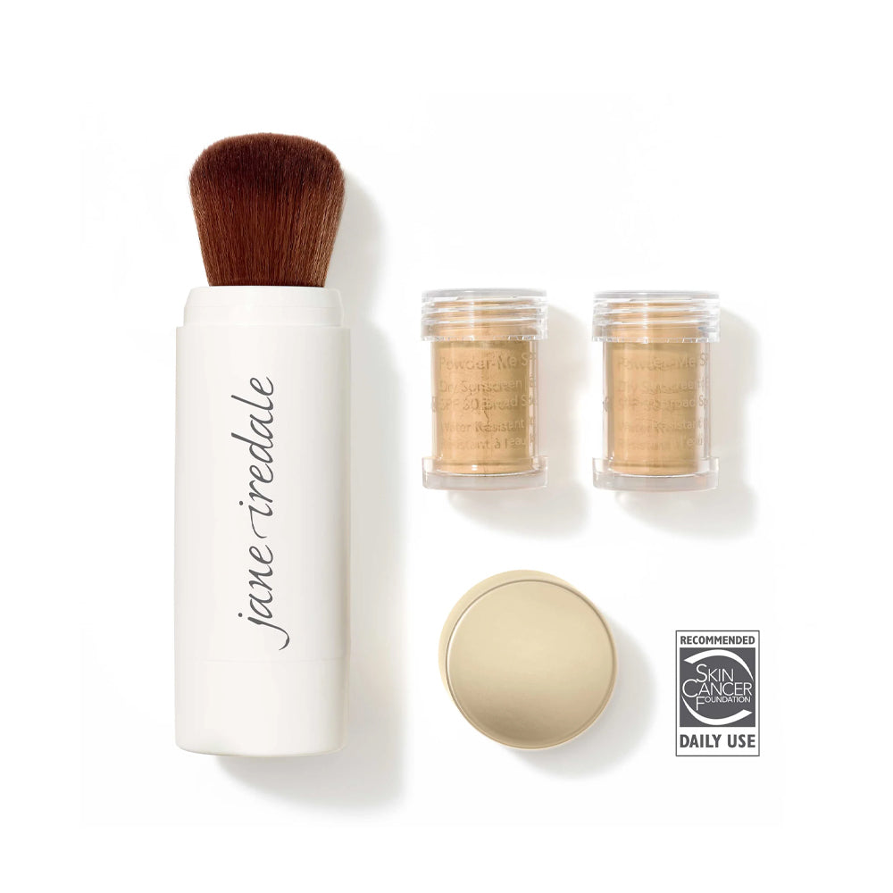 Powder-Me Spf Refillable Brush Dry Sunscreen Golden