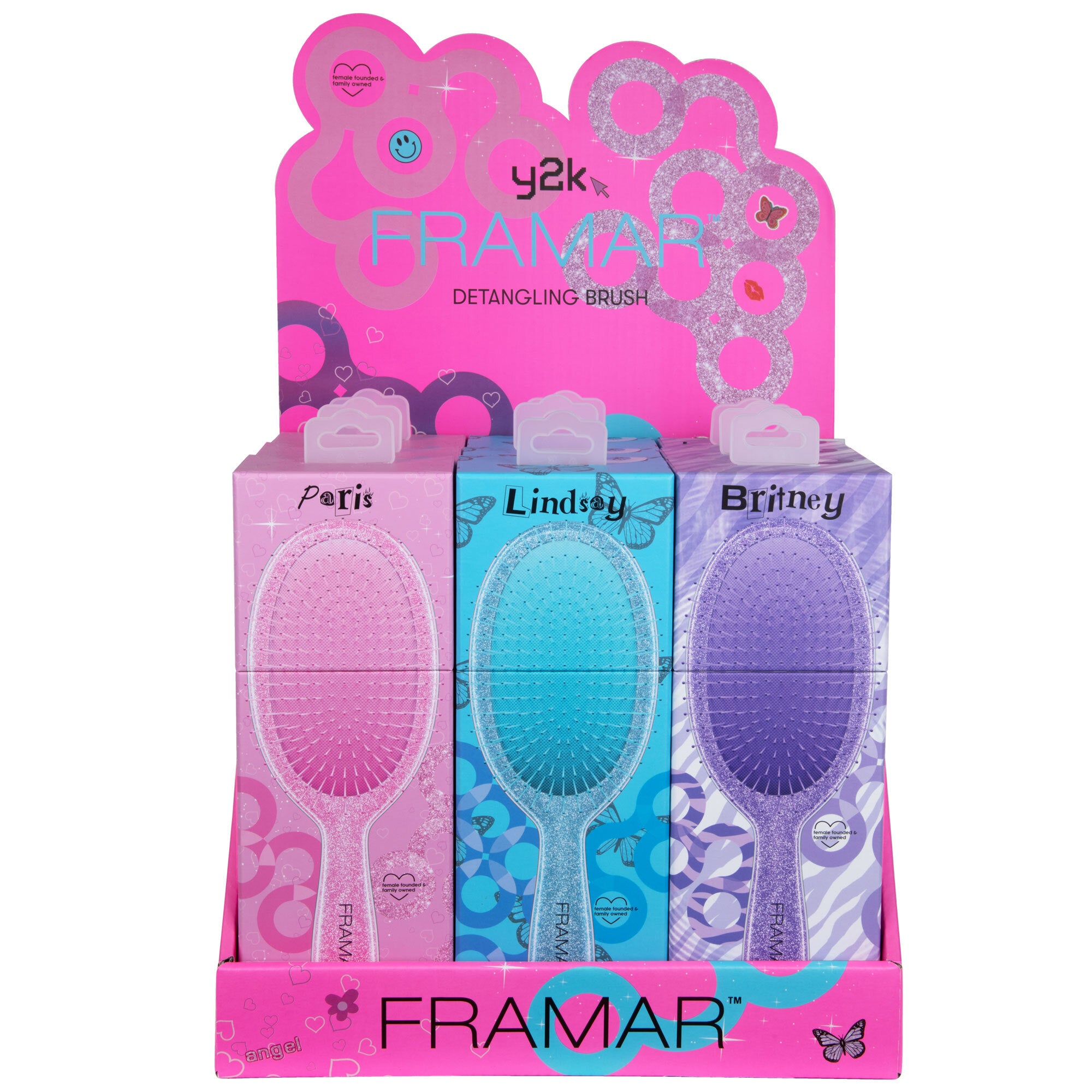 HAIR BRUSHES: Y2K 9pc Display