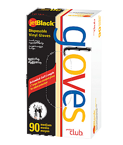 Vinyl Powder Free Black Gloves 90Ct