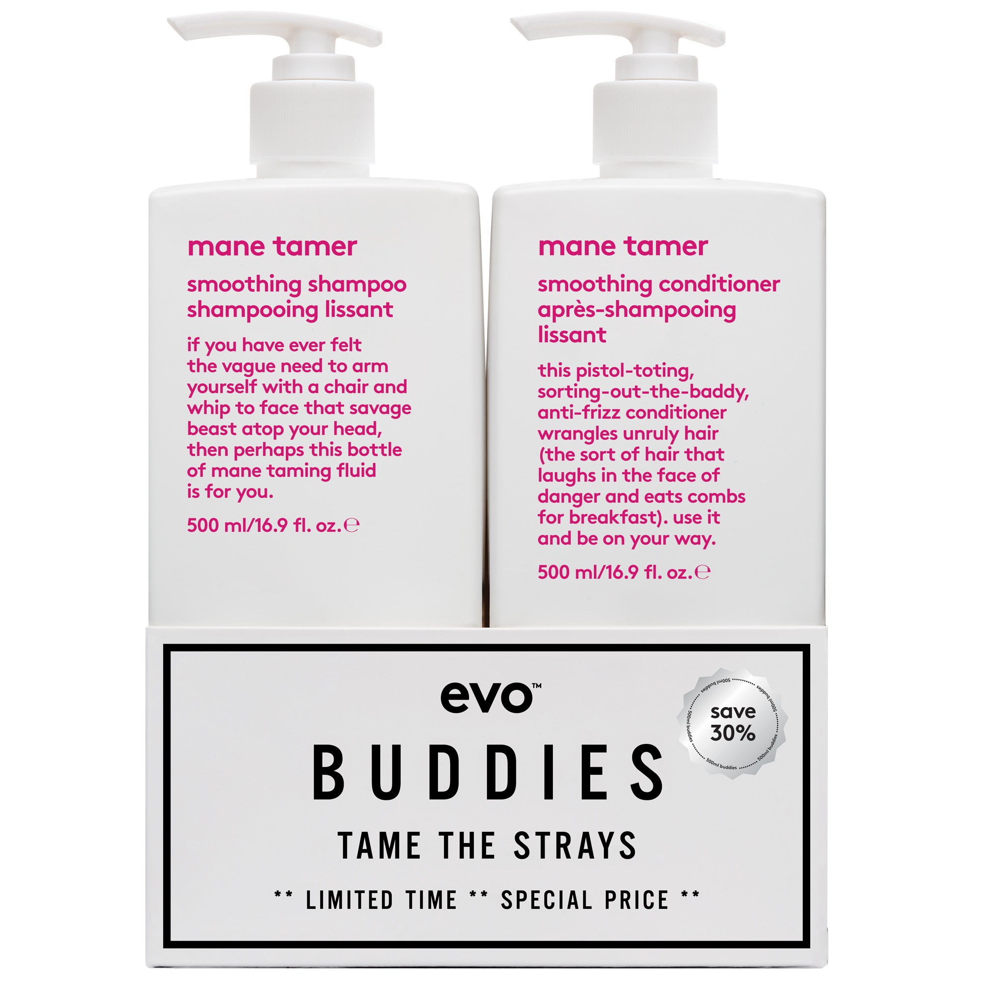 buddies - mane tamer - 16 oz duo