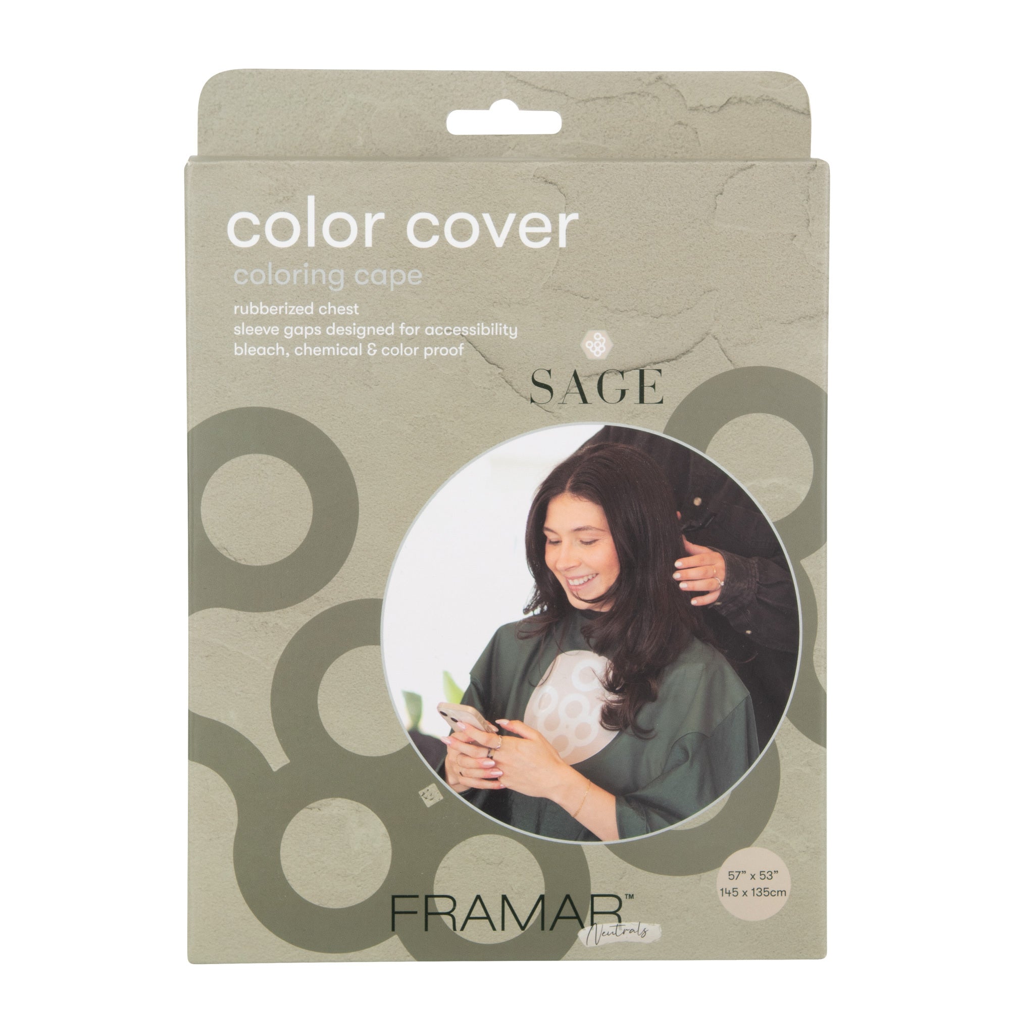 CAPES: Color Cover Sage Colouring Cape 57" x 53"