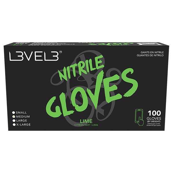 L3VEL3 Nitrile Lime Gloves, 100 Pack