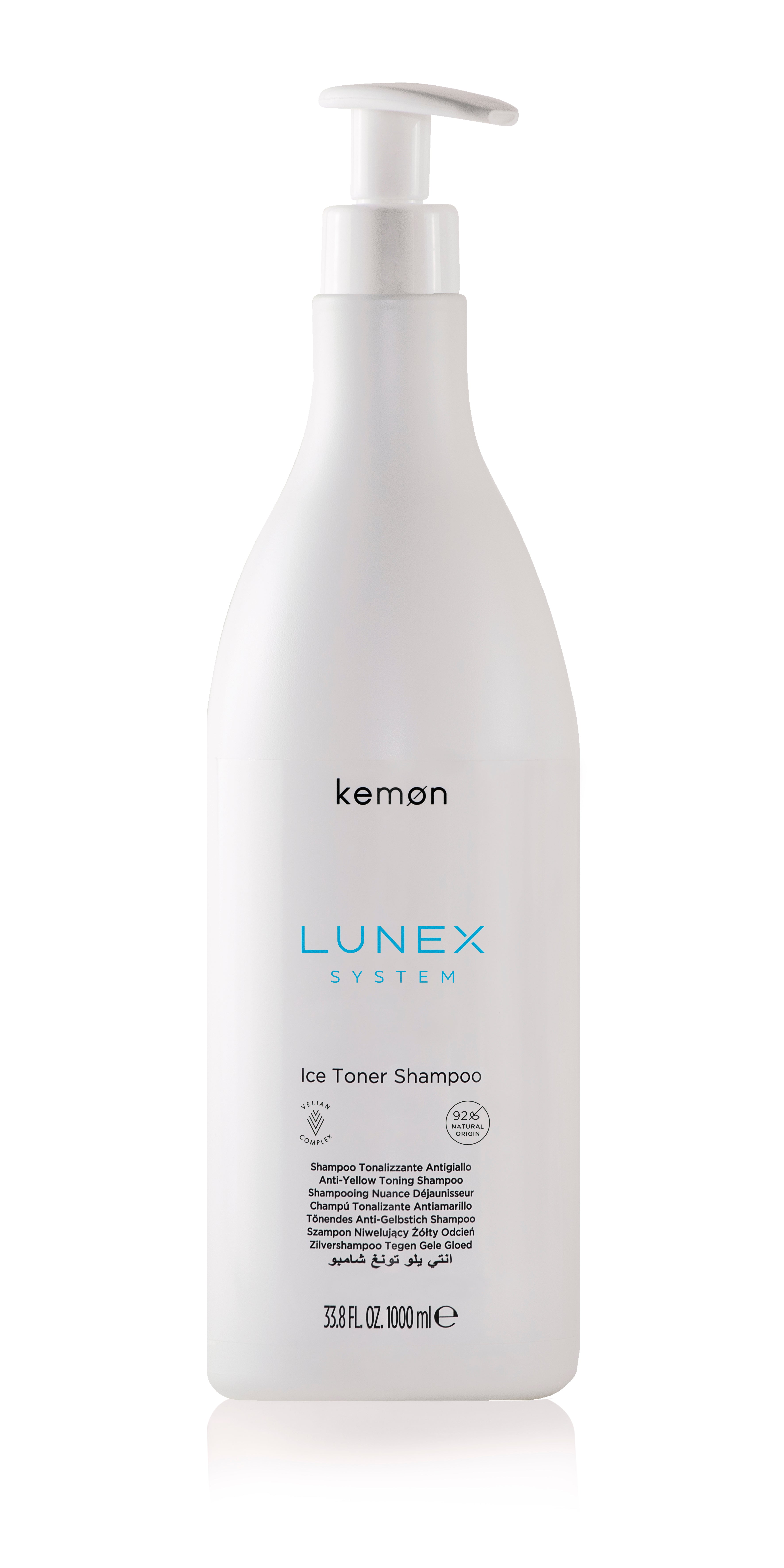 KEMON 2PK LUNEX ICE TONER SHAMPOO LITERS + 1 PUMP