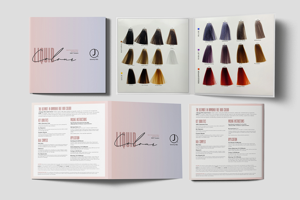 J BEVERLY HILLS **LIQUID** COLOR SWATCH BOOK