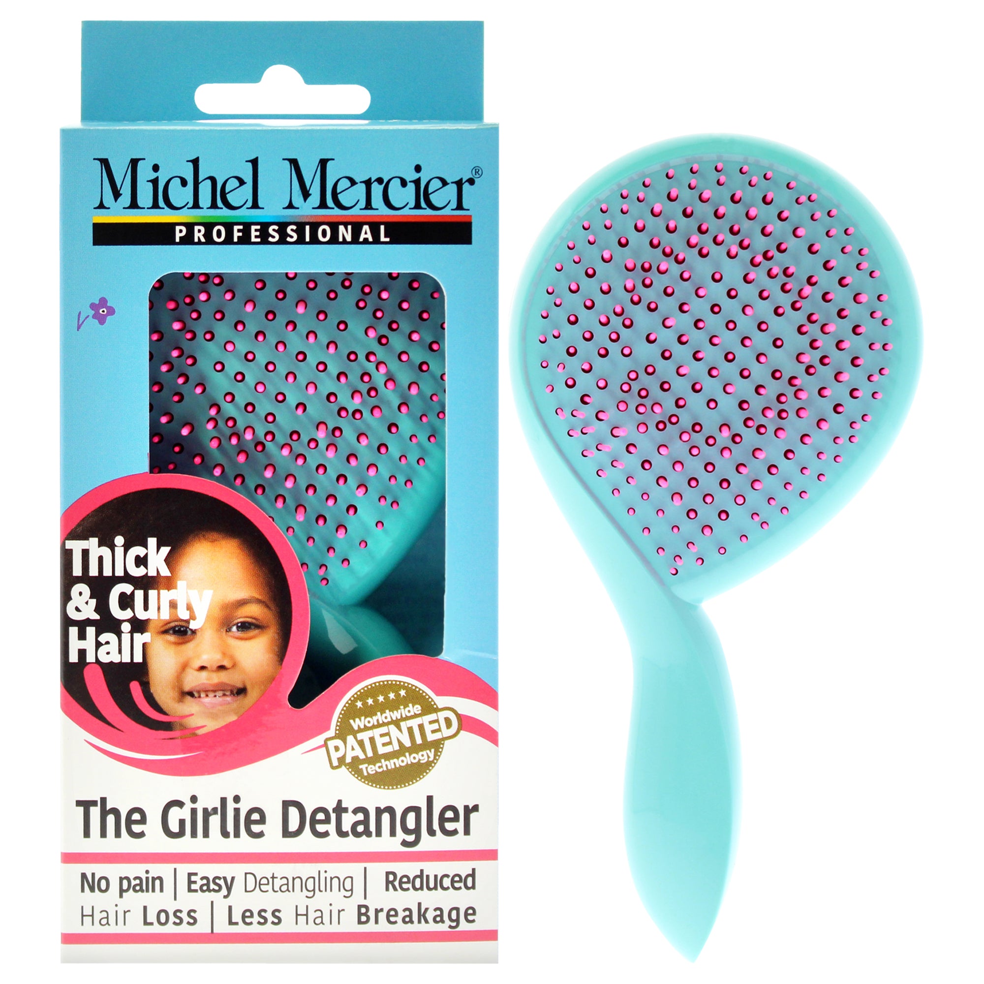 The Girlie Detangle Brush Thick and Curly Hair