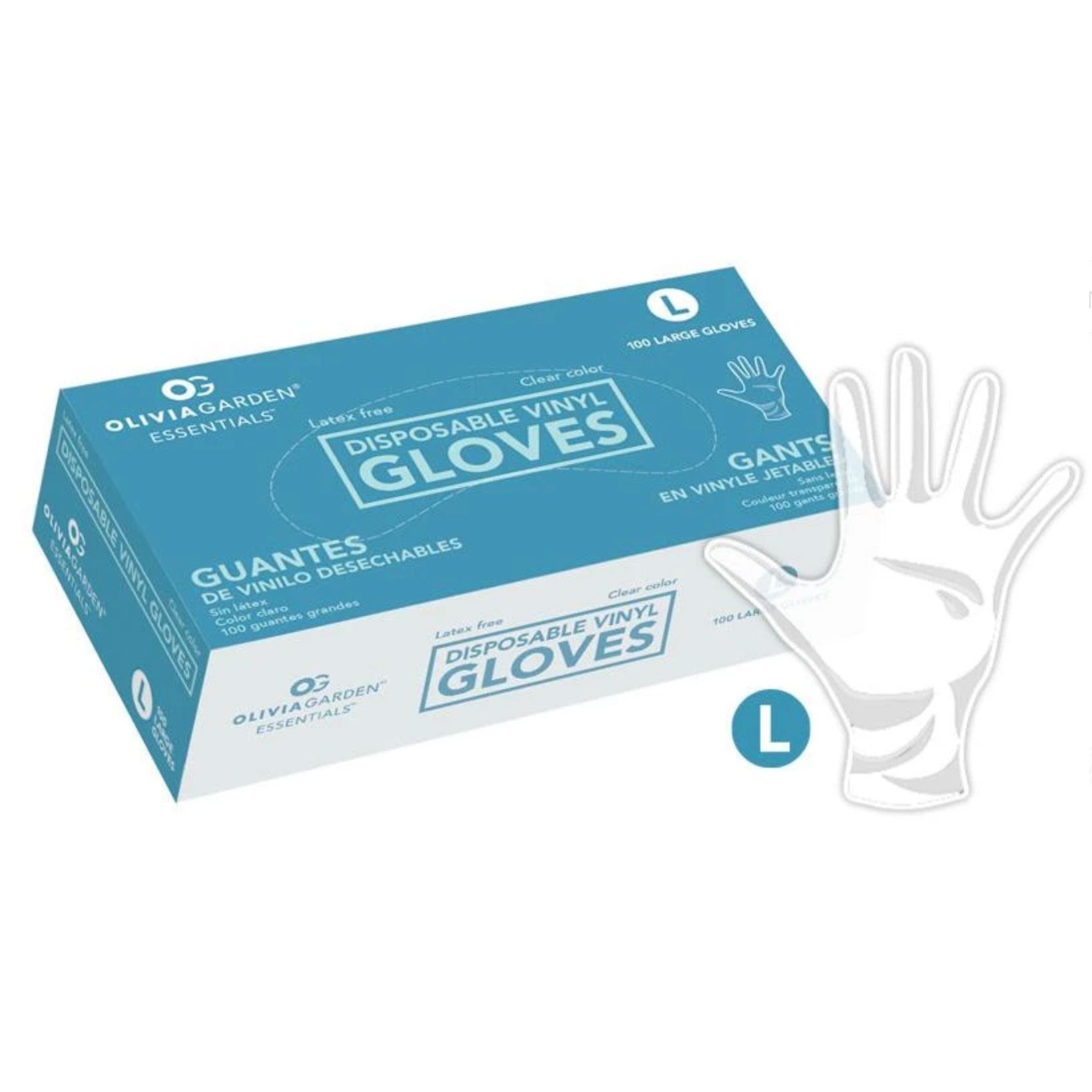 Clear Disposable Vinyl Gloves - Large - 100ct