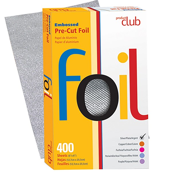 Embossed Pre-Cut Foil Silver - 5 inch x 8 inch