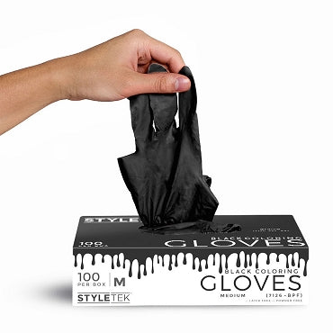 Black Vinyl Gloves - Large