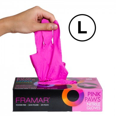 GLOVES: Pink Paws Nitrile Gloves - Large