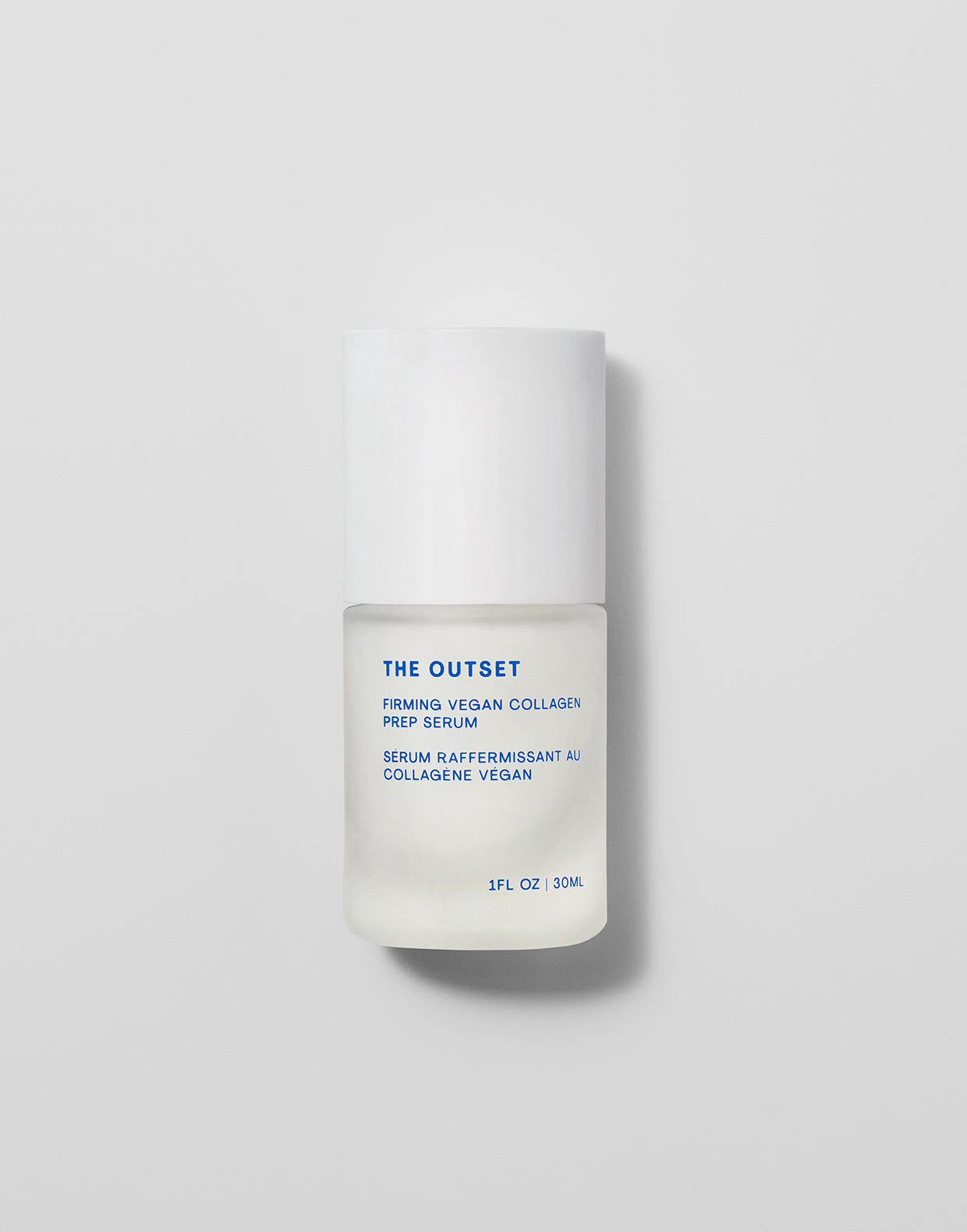 Front photo of The Outset's Firming Vegan Collagen Prep Serum with cap on